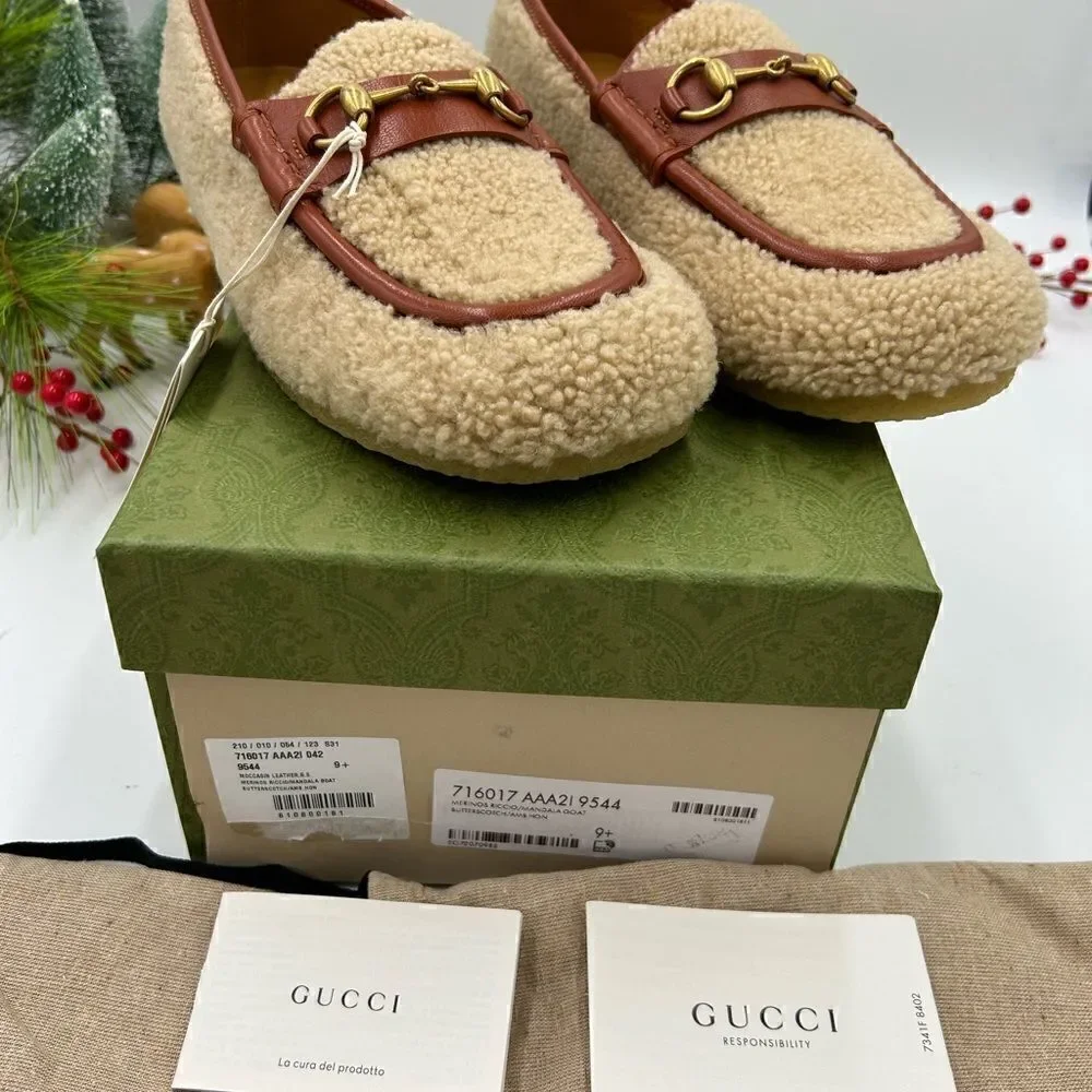Men’s Gucci Horsebit ivory wool loafers size 9.5 made in Italy. - Picture 3 of 9